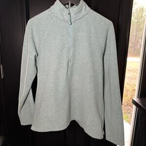 Eddie Bauer Women's Medium Fleece Quarter Zip Classic Fit Pullover Sea Blue